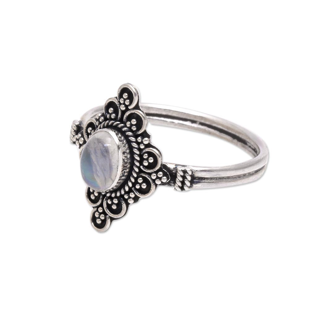 Daydream Temple Handcrafted Moonstone Cocktail Ring from Bali