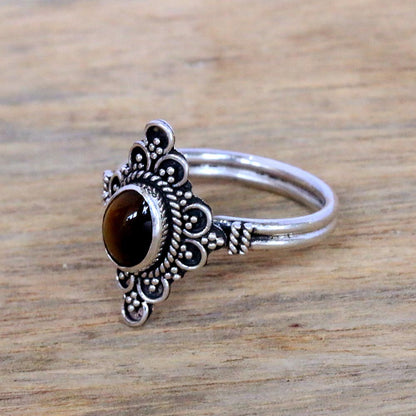 Daydream Temple Handcrafted Tiger's Eye Cocktail Ring from Bali