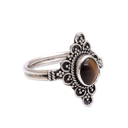 Daydream Temple Handcrafted Tiger's Eye Cocktail Ring from Bali