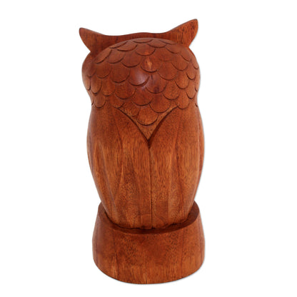 Wise Owl Owl-Shaped Jempinis Wood Eyeglasses Holder from Bali