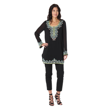 Midnight Celebration Multicolor Beaded Tunic