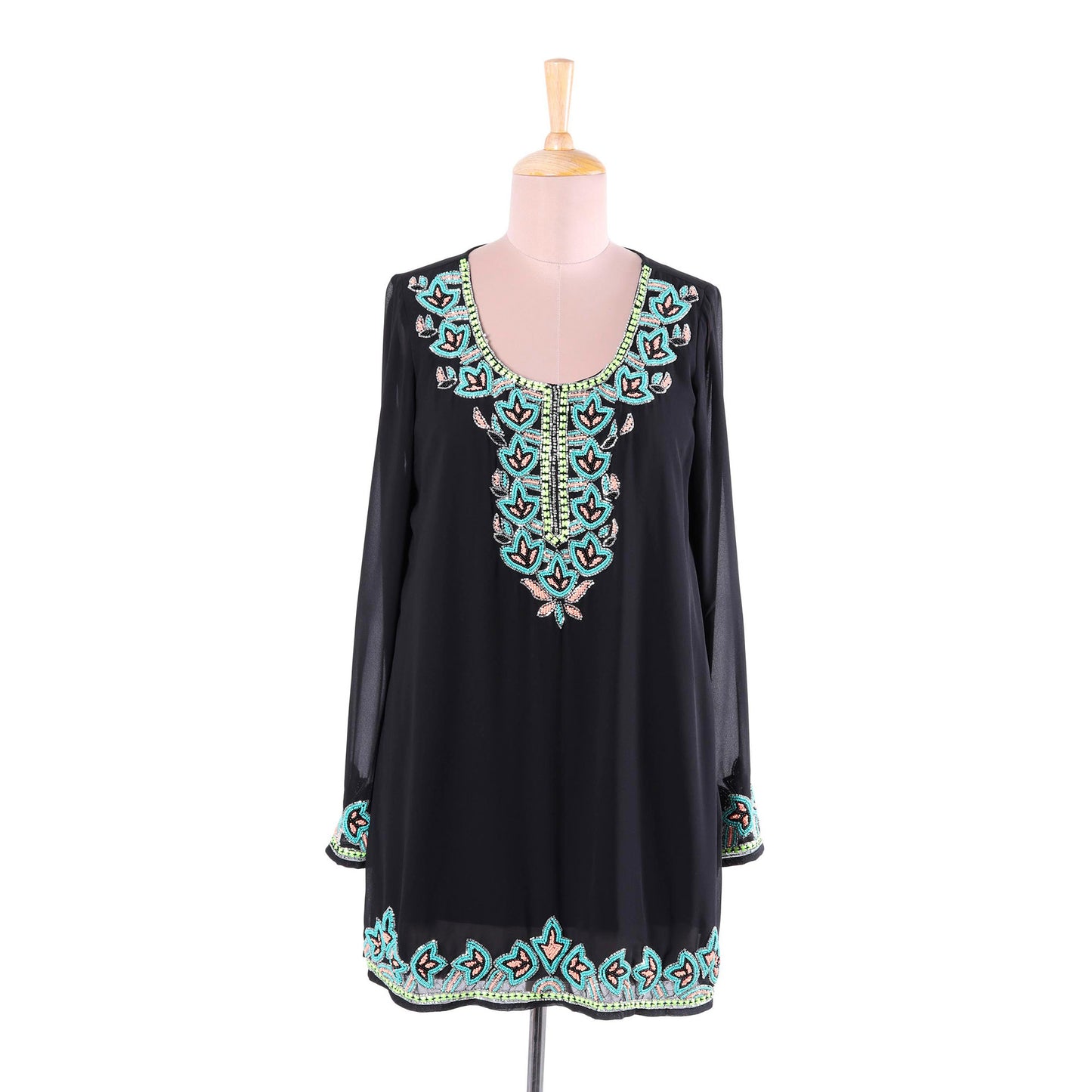 Midnight Celebration Multicolor Beaded Tunic