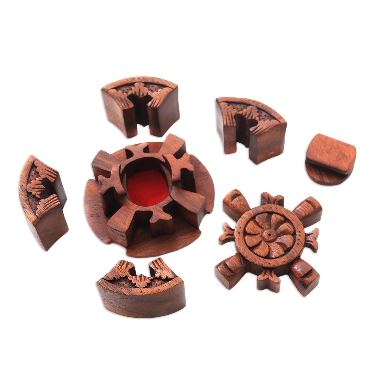 Floral Secret Floral Wood Puzzle Box Crafted in Bali