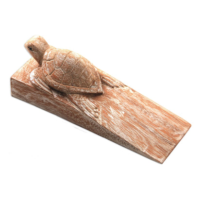 Distressed Baby Turtle Distressed Baby Turtle Suar Wood Door Stopper from Bali