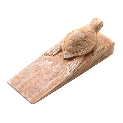 Distressed Baby Turtle Distressed Baby Turtle Suar Wood Door Stopper from Bali