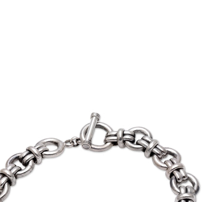 Wanen Links Men's Sterling Silver Link Bracelet Crafted in Bali