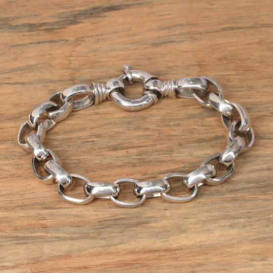 Cager Links Sterling Silver Chain Bracelet