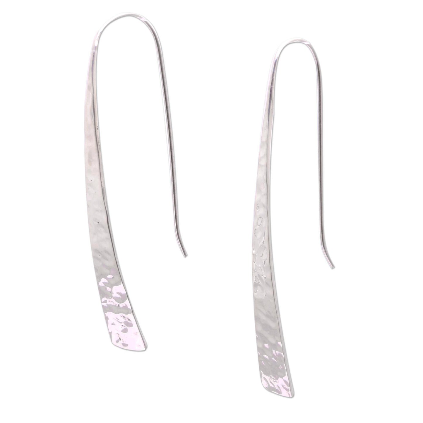Glistening Tide Gleaming Sterling Silver Drop Earrings from Bali