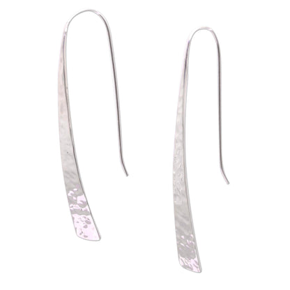 Glistening Tide Gleaming Sterling Silver Drop Earrings from Bali