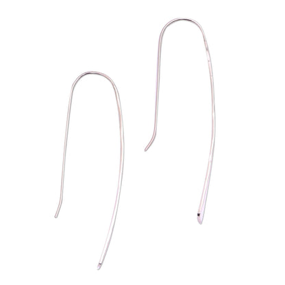 Glistening Tide Gleaming Sterling Silver Drop Earrings from Bali