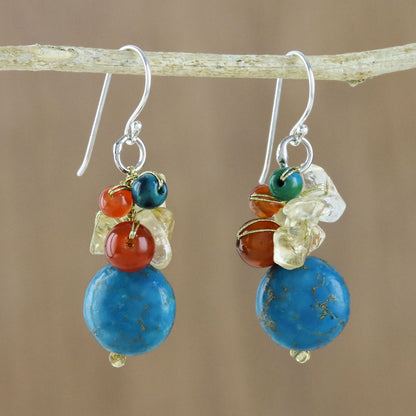 Colorful Wonder Multi-Gemstone & Silver Earrings