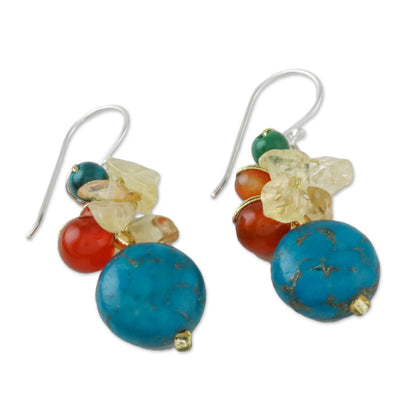 Colorful Wonder Multi-Gemstone & Silver Earrings