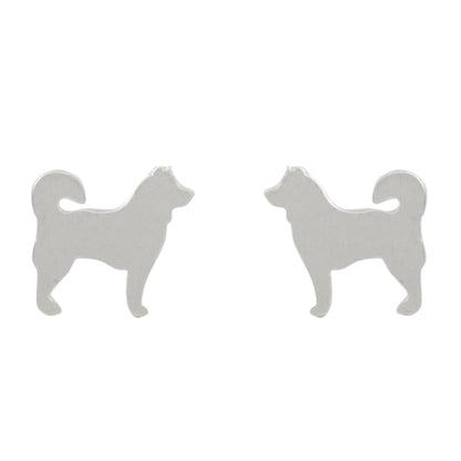 Siberian Husky Siberian Husky Sterling Silver Stud Earrings from Thailand