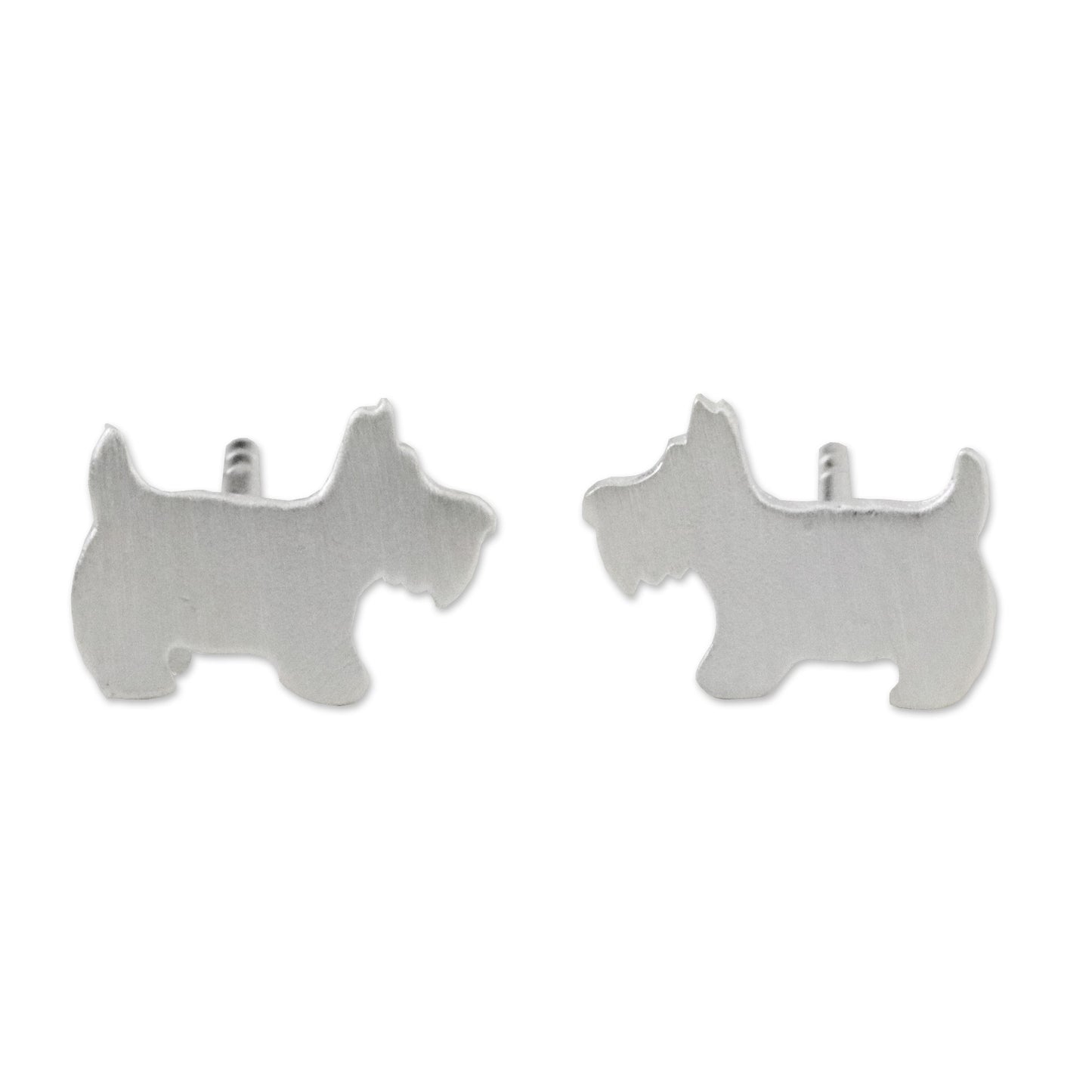 Scottish Terrier Sterling Silver Scottish Terrier Stud Earrings from Thailand