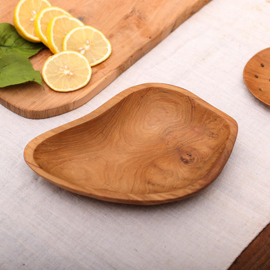 Nature's Course Hand Carved Teak Wood Appetizer Bowl from Bali