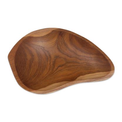 Nature's Course Hand Carved Teak Wood Appetizer Bowl from Bali