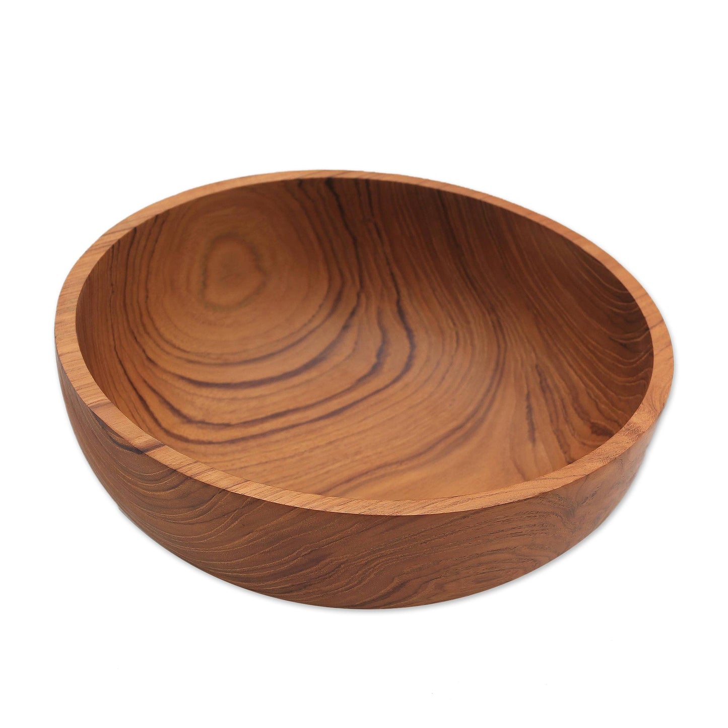 Calm Lumber Hand Carved Teak Wood Serving Bowl from Bali