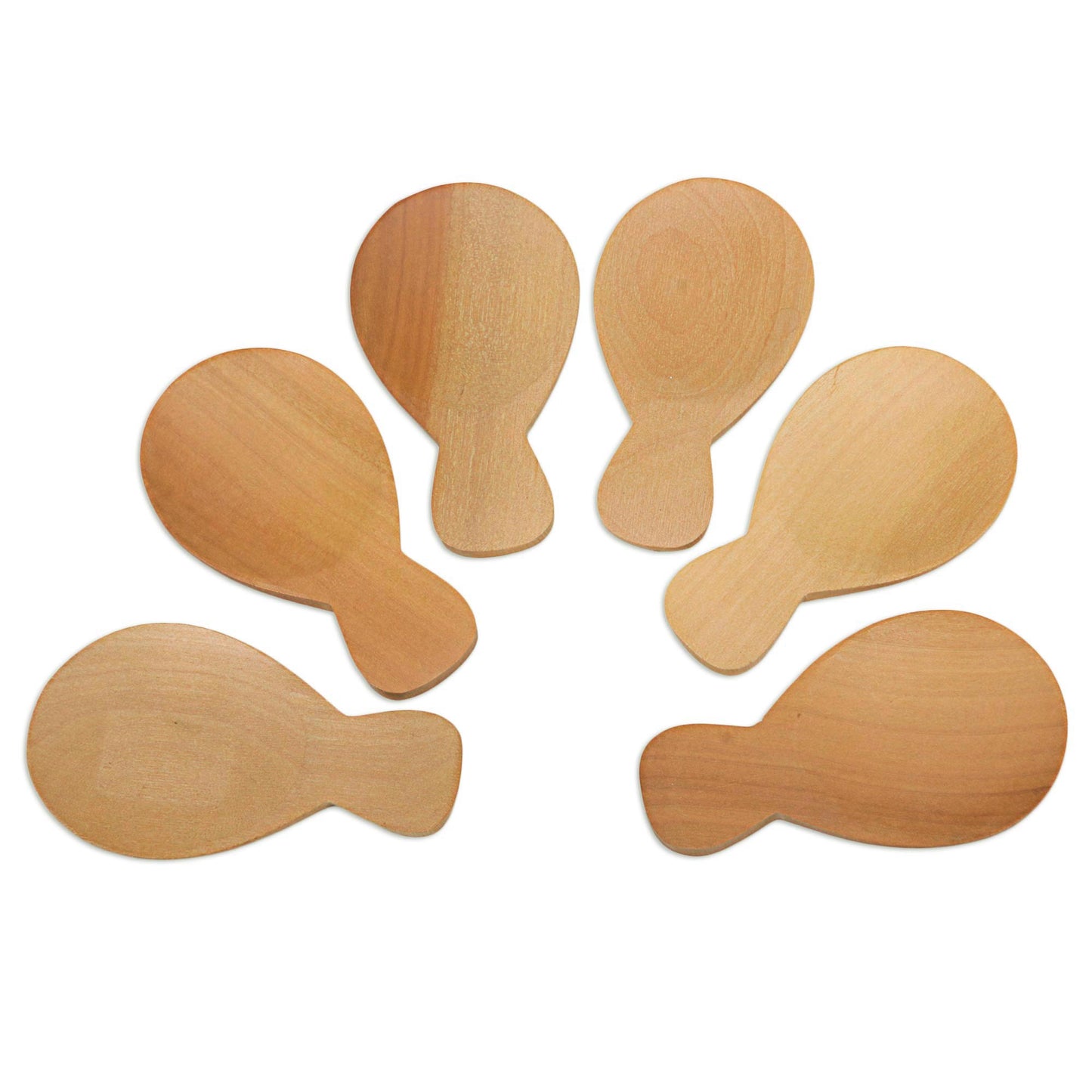 Time with Friends Handmade Sawo Wood Sugar Spoons from Bali (Set of 6)