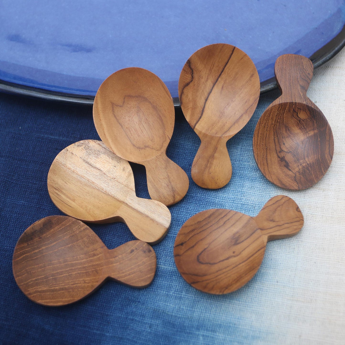 Time with Friends Handmade Sawo Wood Sugar Spoons from Bali (Set of 6)