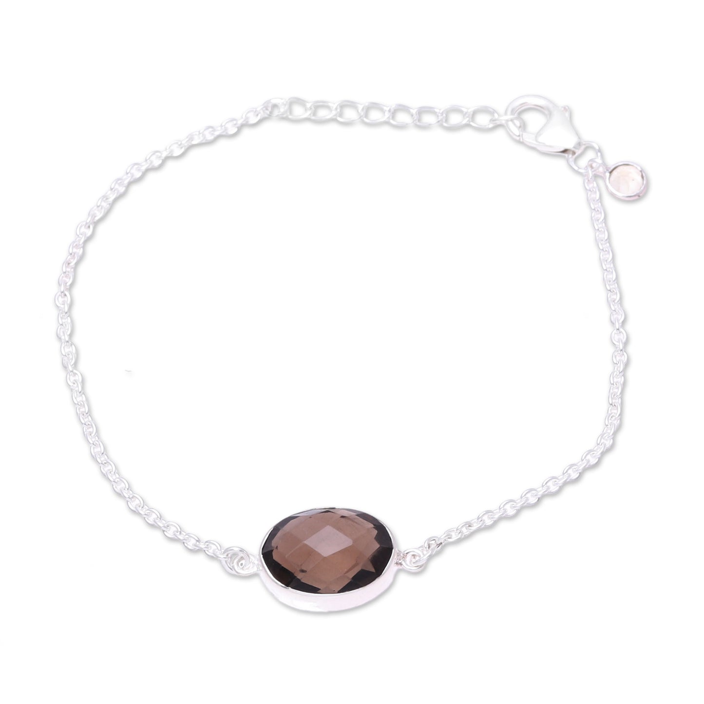 Stylish Sparkle Smoky Quartz and Citrine Pendant Bracelet from India