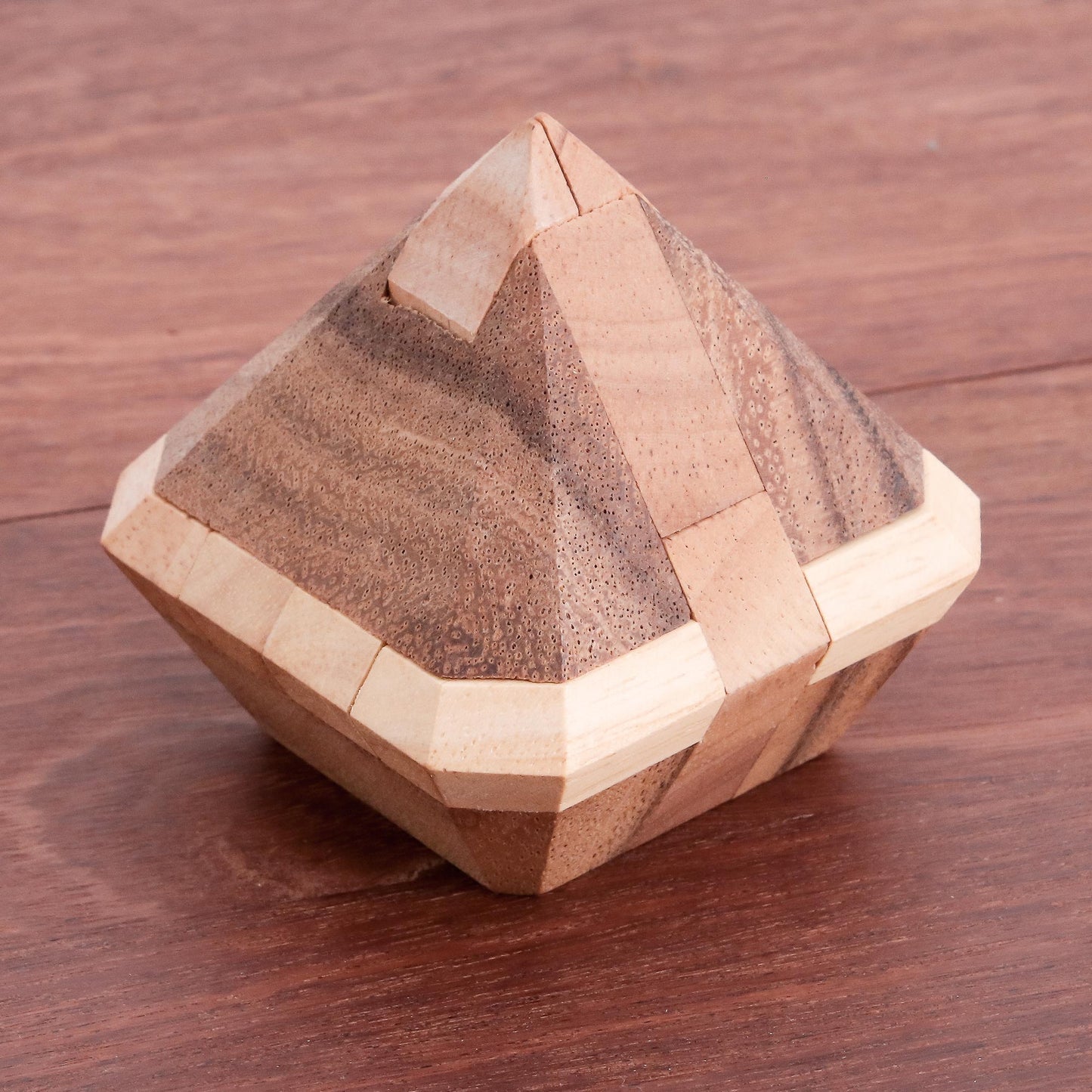 Brilliant Diamond Diamond-Shaped Raintree Wood Puzzle from Thailand