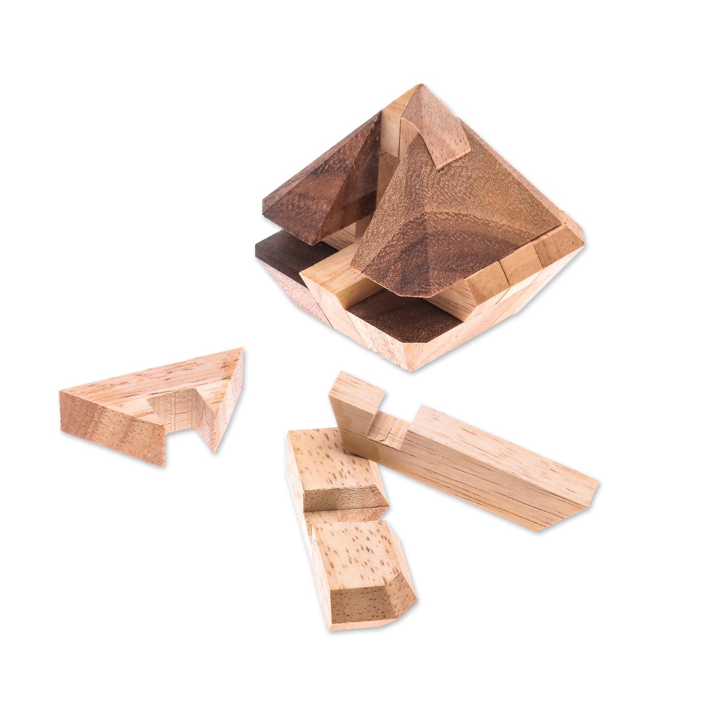 Brilliant Diamond Diamond-Shaped Raintree Wood Puzzle from Thailand