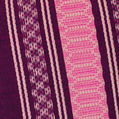 Delicious Boysenberry Handwoven Cotton Cushion Cover in Boysenberry from Mexico