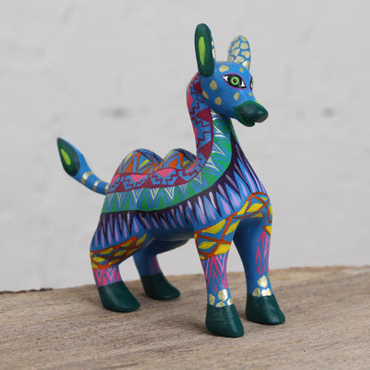 Vibrant Camel Colorful Wood Alebrije Camel Figurine from Mexico