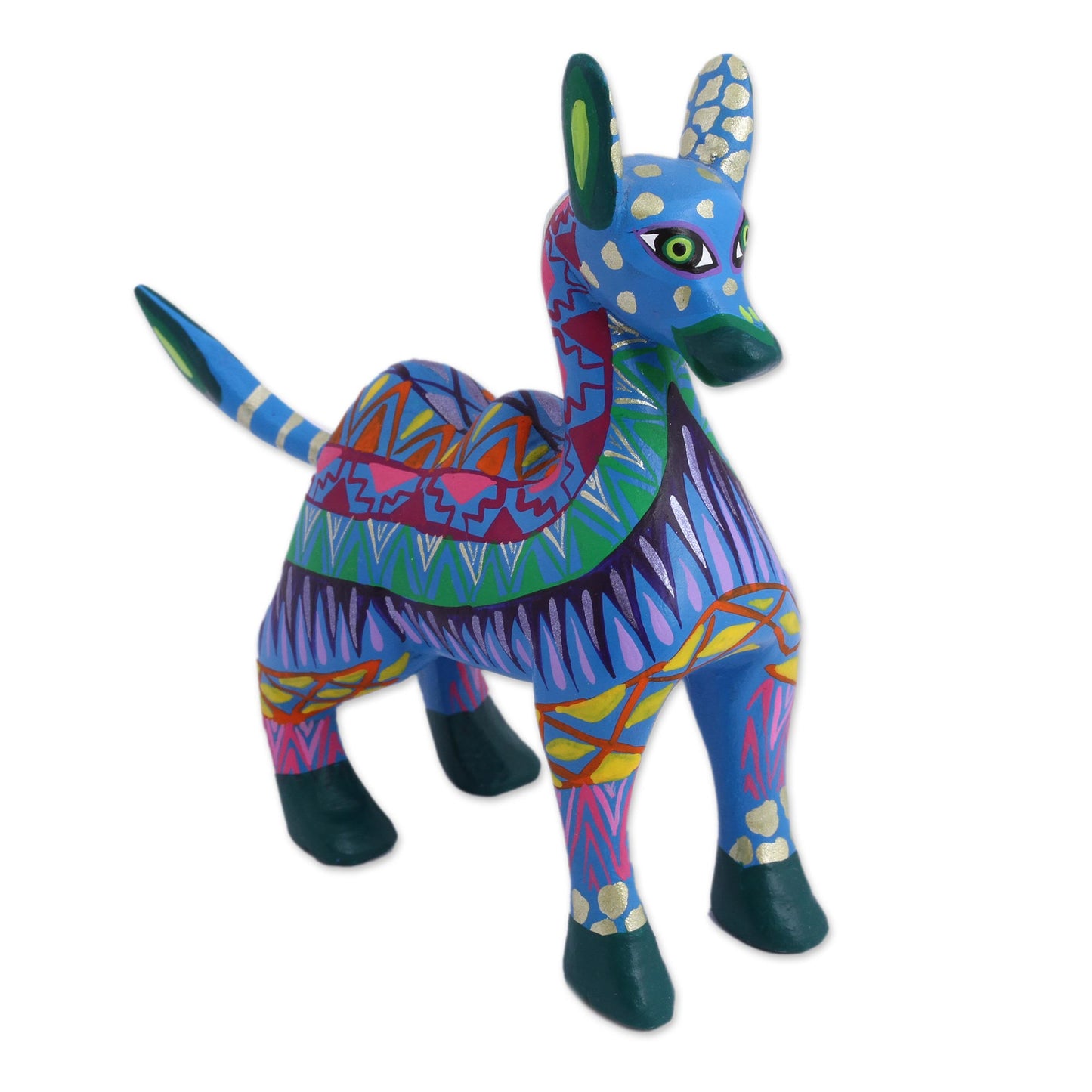 Vibrant Camel Colorful Wood Alebrije Camel Figurine from Mexico