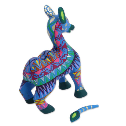 Vibrant Camel Colorful Wood Alebrije Camel Figurine from Mexico