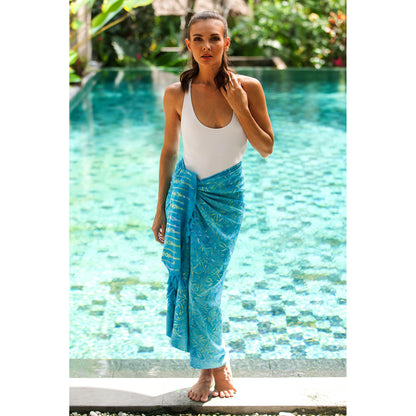 Cerulean Eden Blue Batik Sarong