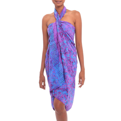 Mystifying Forest Blue & Purple Batik Sarong