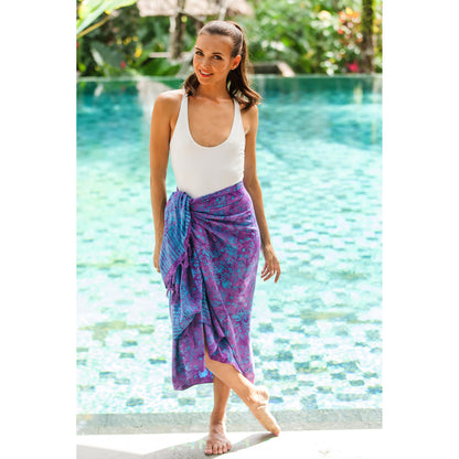 Mystifying Forest Blue & Purple Batik Sarong