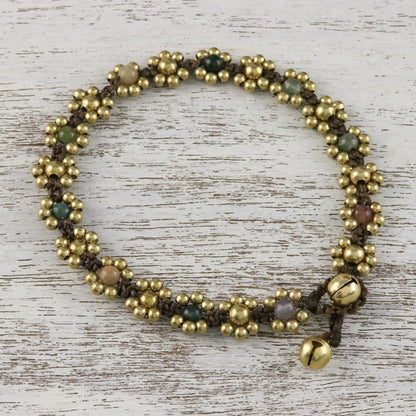 Musical Dream Agate Adjustable Beaded Anklet from Thailand