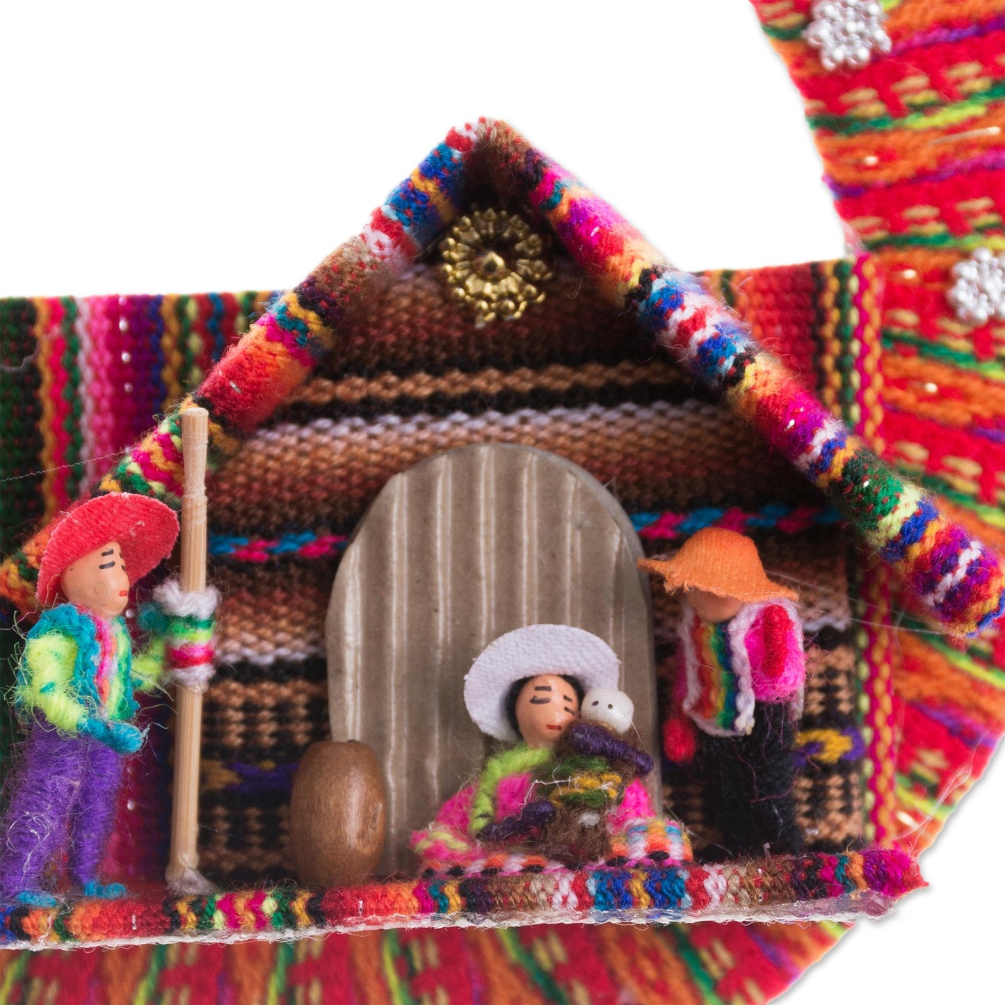 Happiness in the Andes Fabric Nativity Scene Ornament Handcrafted in Peru