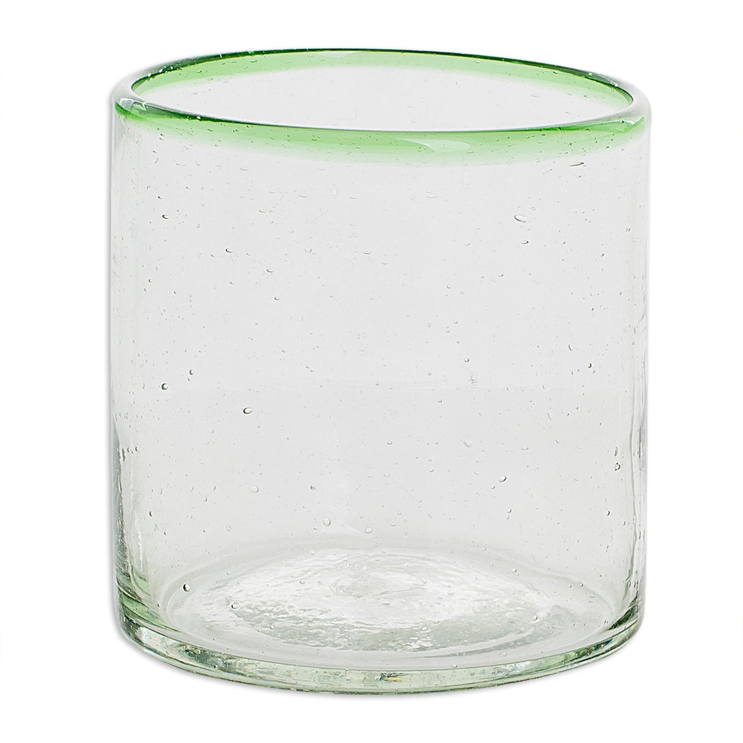 Green Mountain Green-Rimmed Recycled Glass Juice Glasses (Set of 4)