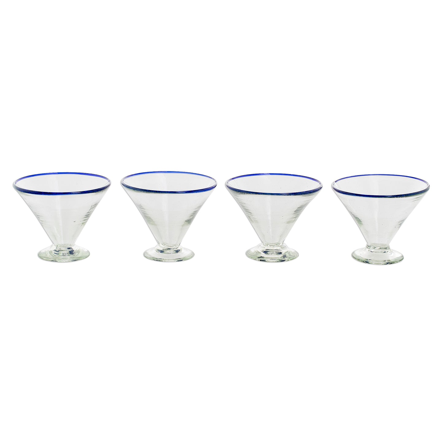 Ocean Rim Recycled Glass Martini Glasses from Guatemala (Set of 4)