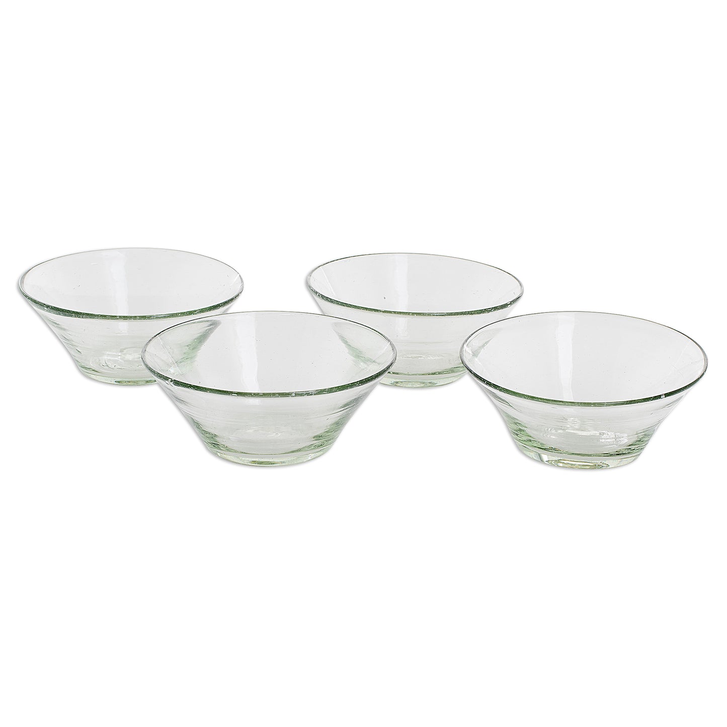 Sweet Moments Recycled Glass Clear Dessert Bowls from Guatemala (Set of 4)