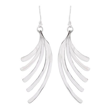 Illusory Cascade Artisan Crafted Sterling Silver Dangle Earrings from Mexico