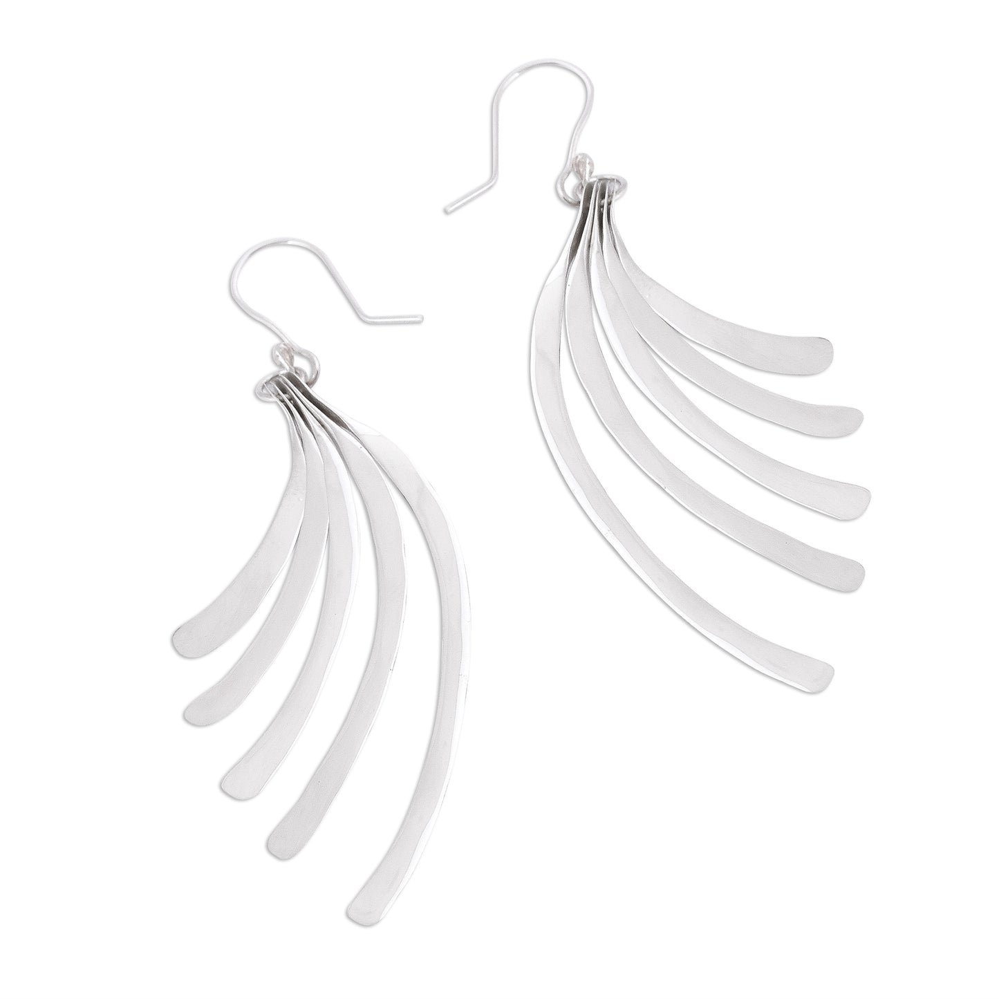 Illusory Cascade Artisan Crafted Sterling Silver Dangle Earrings from Mexico