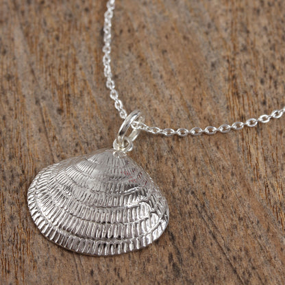 Mediterranean Shell Sterling Silver Seashell Pendant Necklace from Mexico