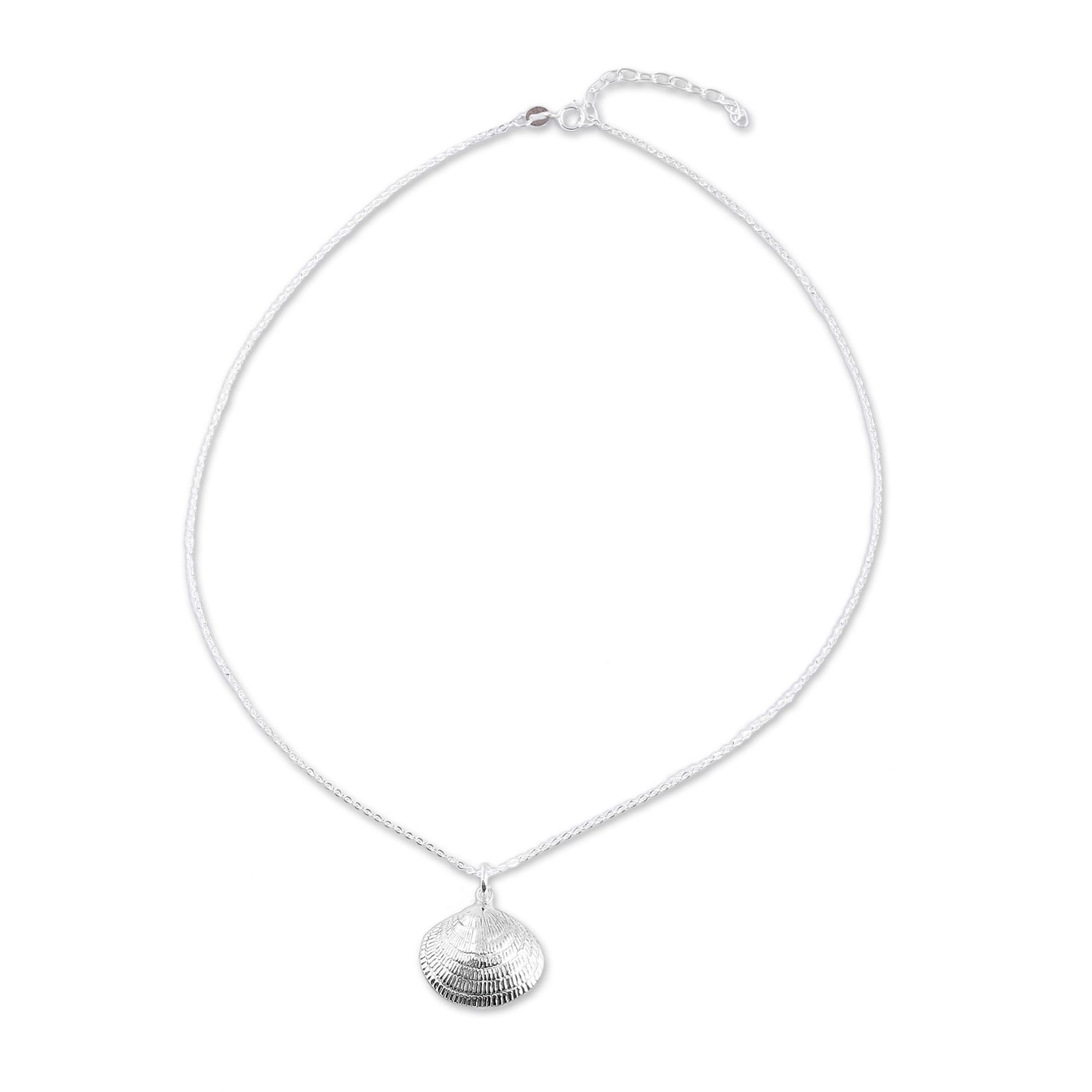 Mediterranean Shell Sterling Silver Seashell Pendant Necklace from Mexico