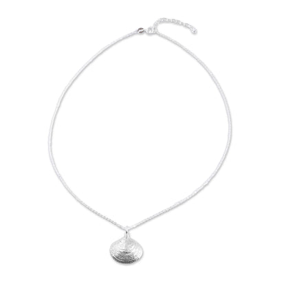 Mediterranean Shell Sterling Silver Seashell Pendant Necklace from Mexico