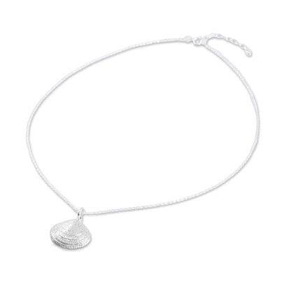 Mediterranean Shell Sterling Silver Seashell Pendant Necklace from Mexico