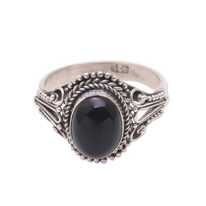 Princess Gem Handmade Onyx Single-Stone Ring from Bali