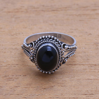 Princess Gem Handmade Onyx Single-Stone Ring from Bali