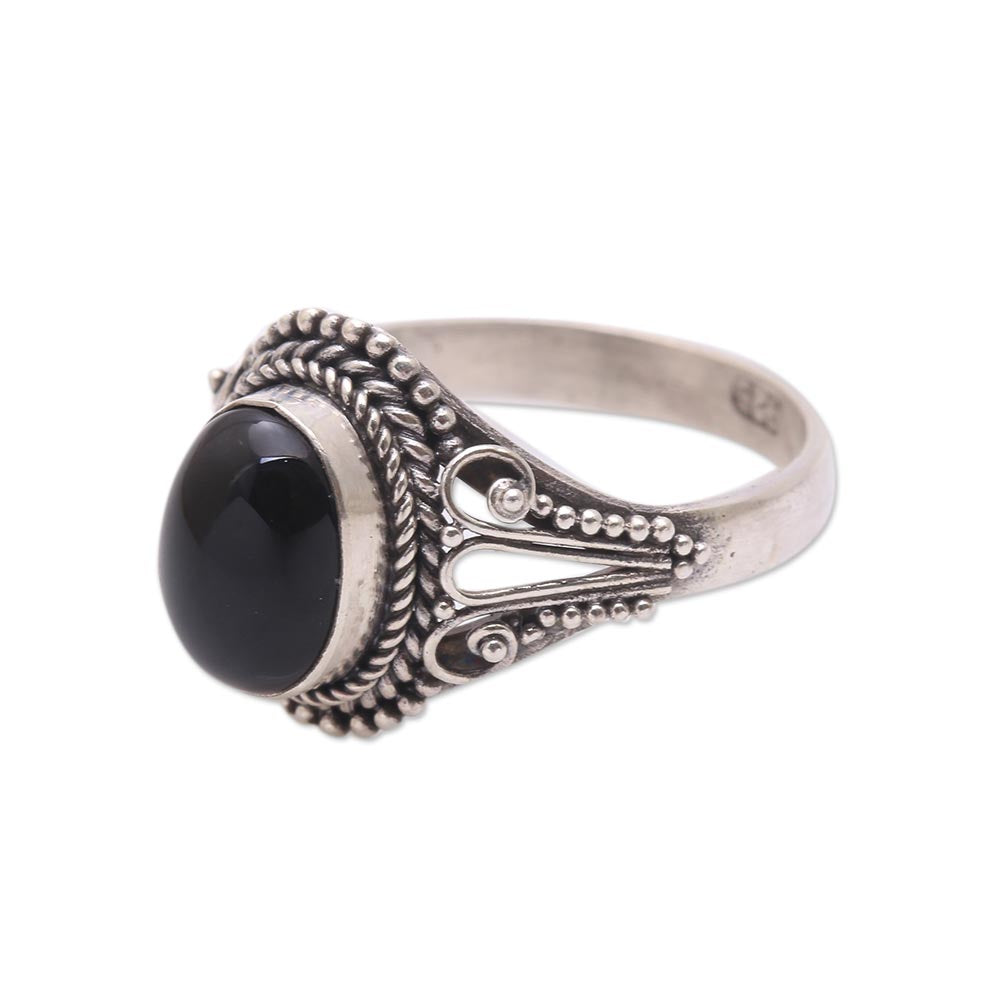 Princess Gem Handmade Onyx Single-Stone Ring from Bali