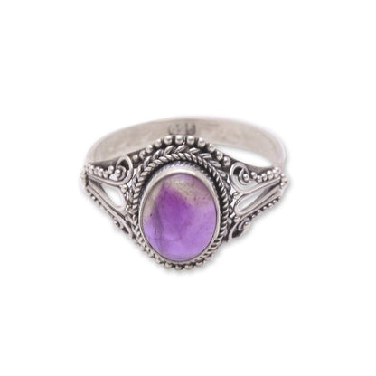 Princess Gem Handmade Amethyst Single-Stone Ring from Bali