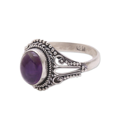 Princess Gem Handmade Amethyst Single-Stone Ring from Bali