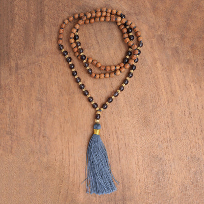 Batuan Harmony 22k Gold Plated Smoky Quartz Beaded Necklace from Bali